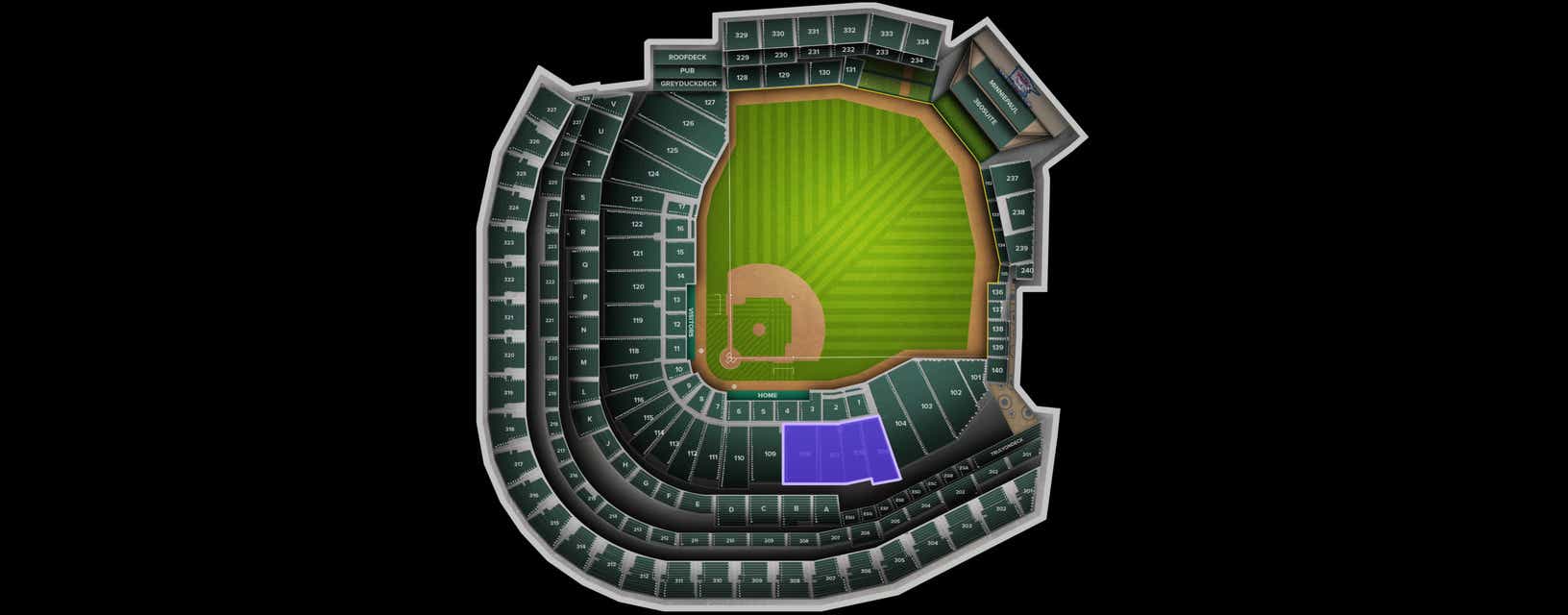 Seat view from 1B Infield Box