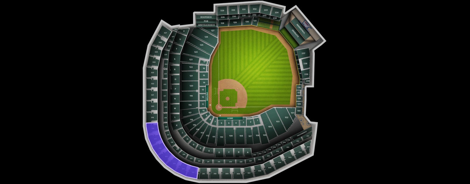 Seat view from Home Plate Upper Deck