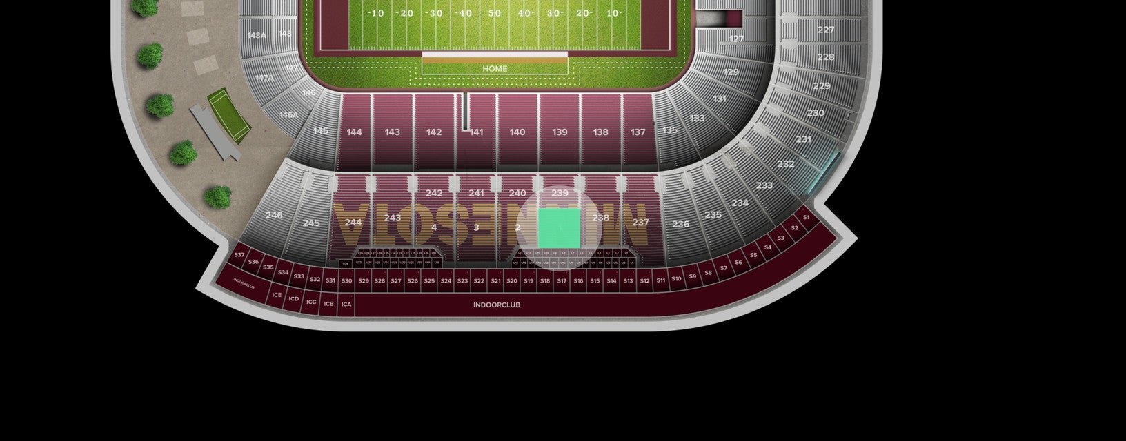 Seat view from Club