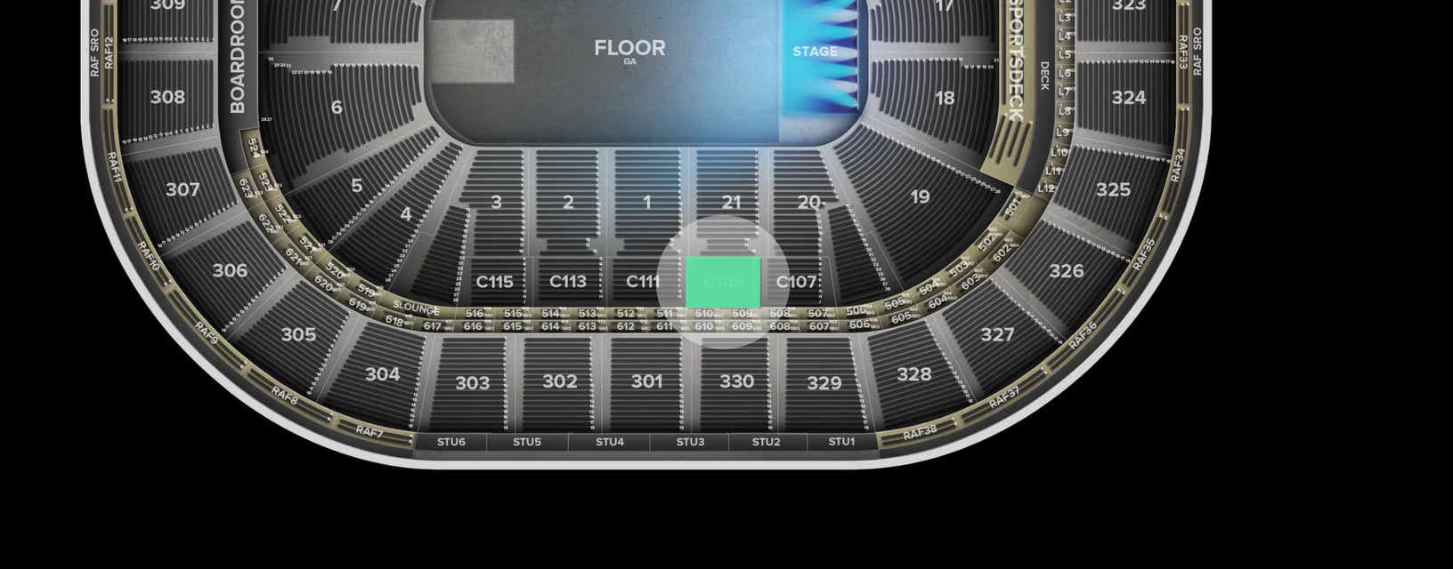Seat view from Club