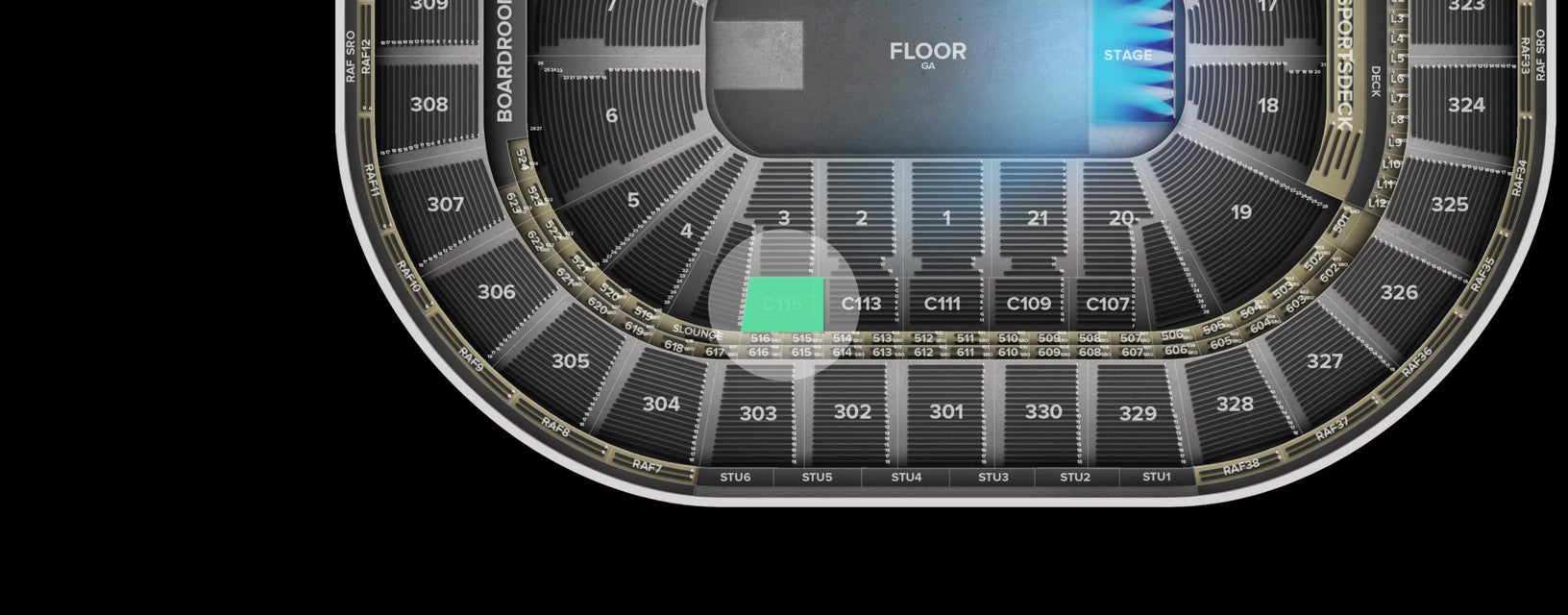 Seat view from Club