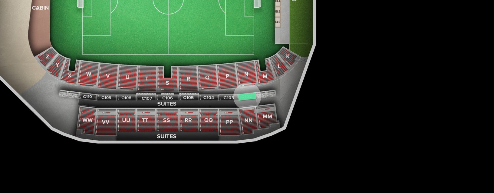 Seat view from Club