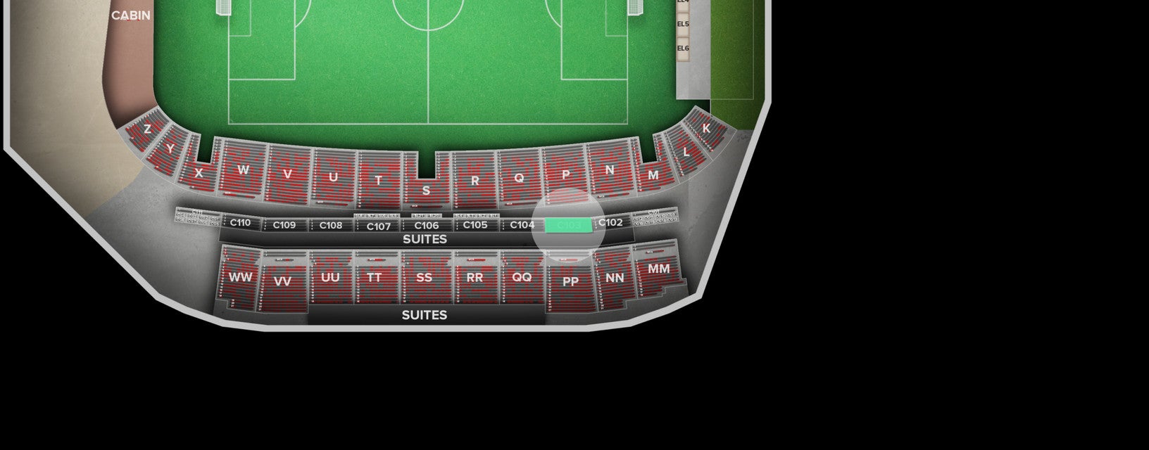 Seat view from Club