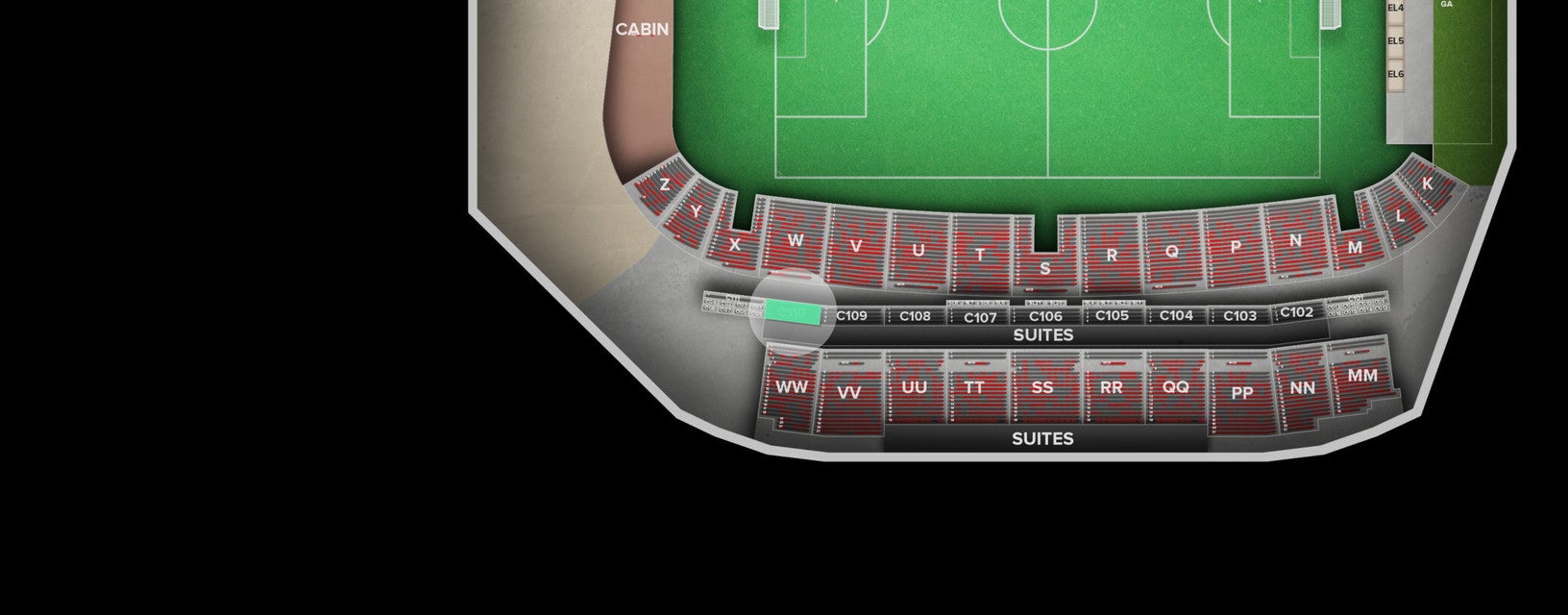 Seat view from Club