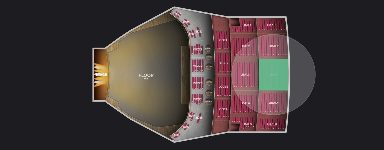Seat view from Upper Balcony