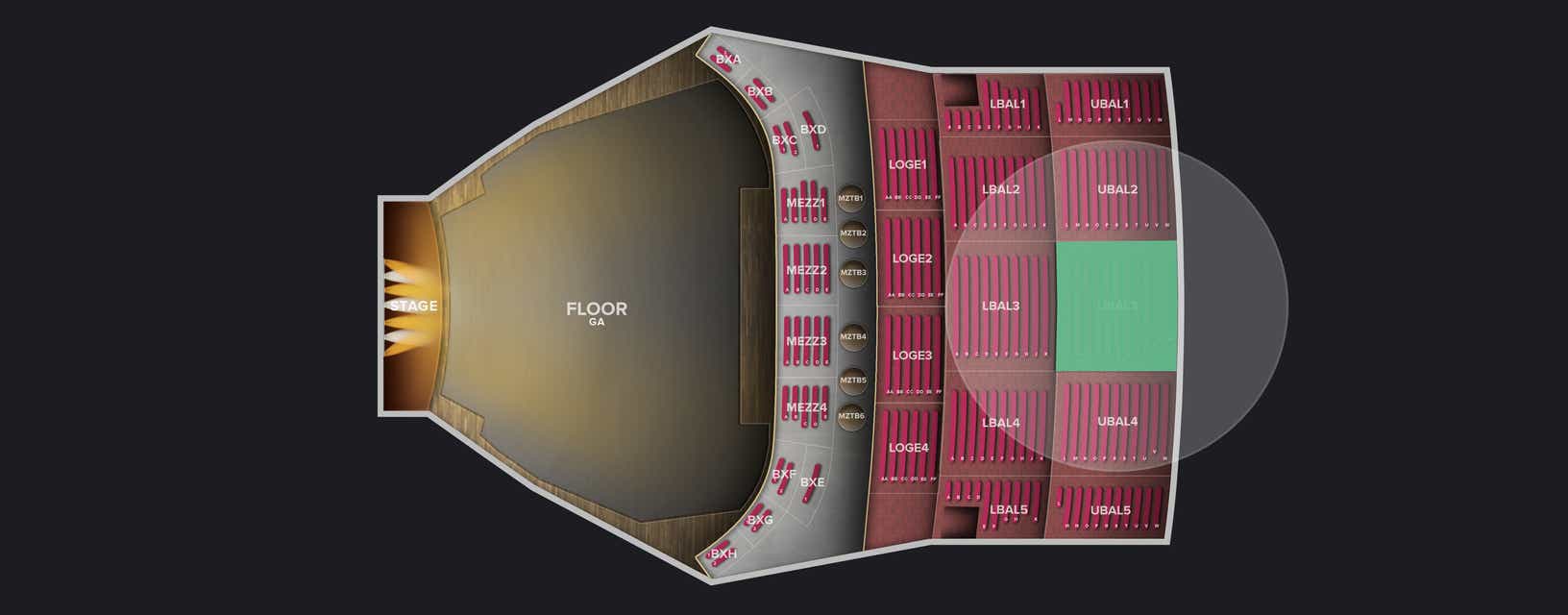 Seat view from Upper Balcony