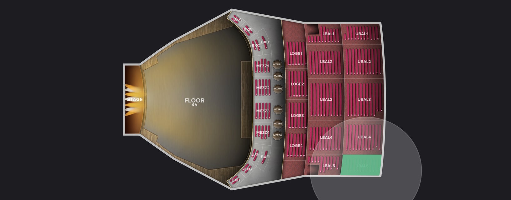 Seat view from Upper Balcony
