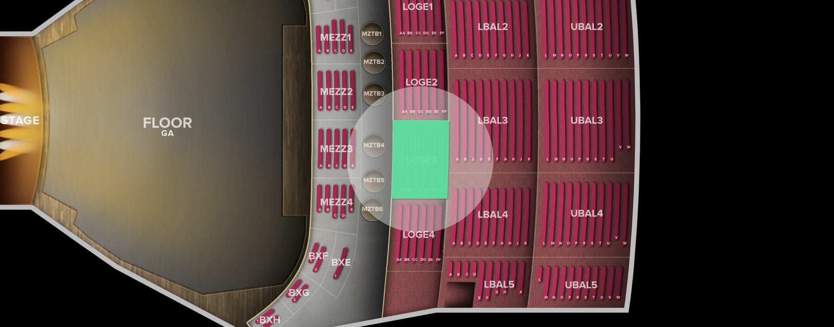 Seat view from Loge