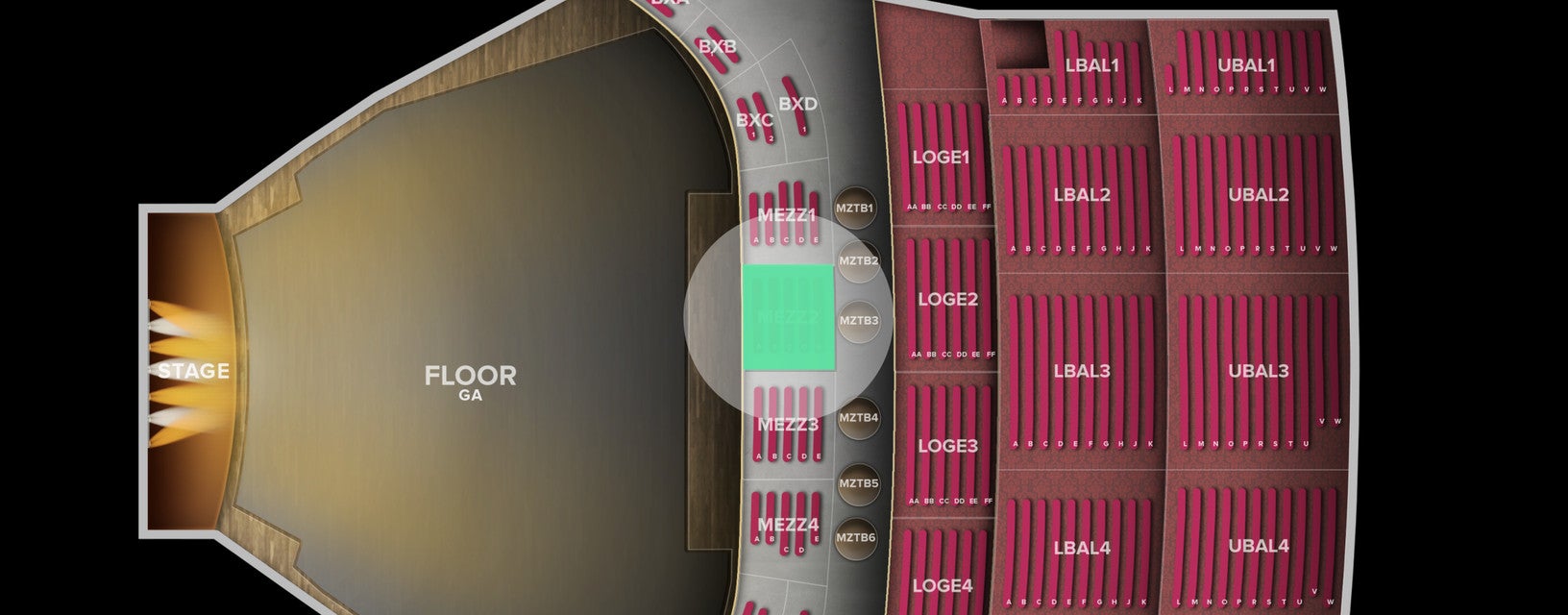 Seat view from Mezzanine