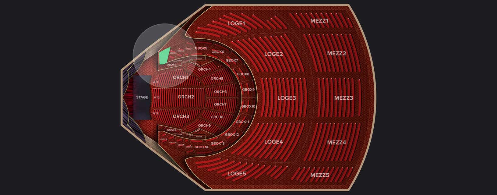 Seat view from Grand Salle Box