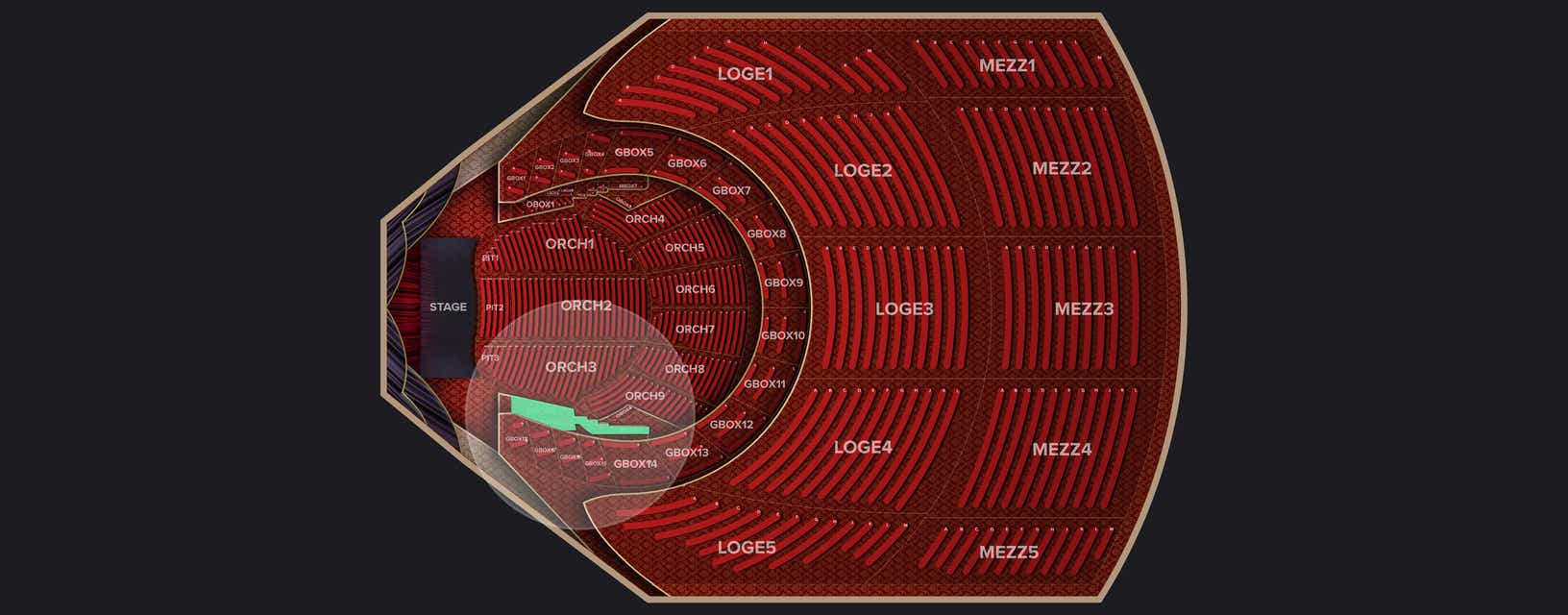 Seat view from Mezzanine Box