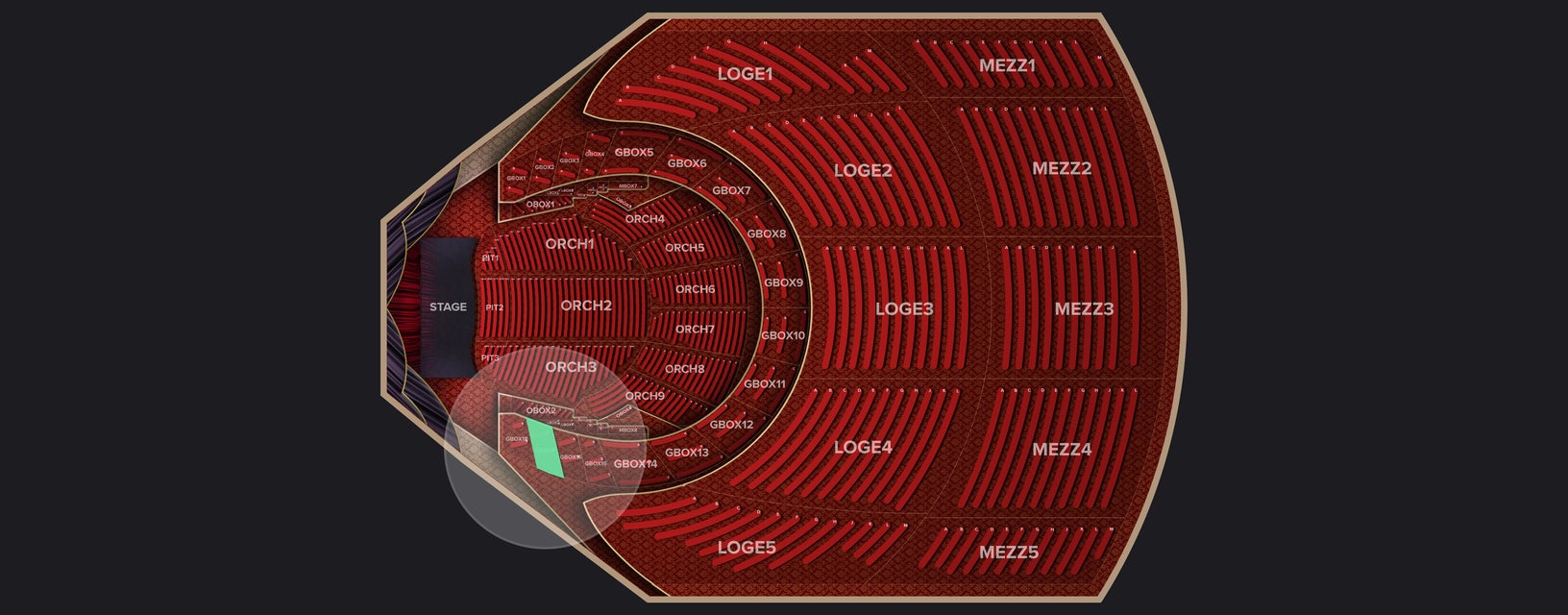 Seat view from Grand Salle Box