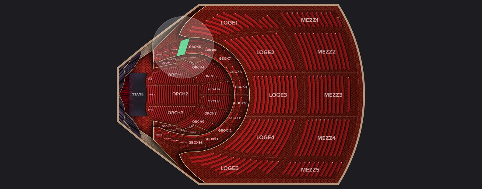Seat view from Grand Salle Box