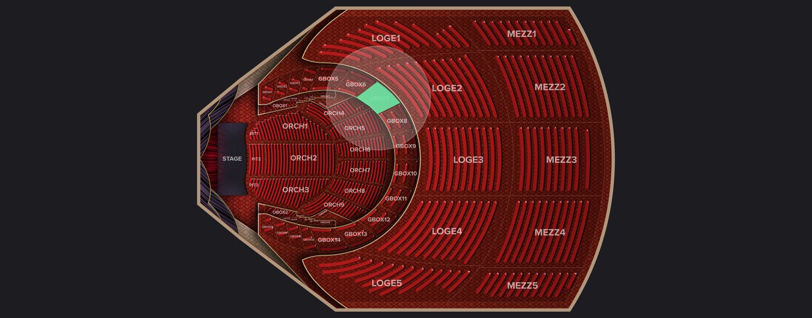 Seat view from Grand Salle Box