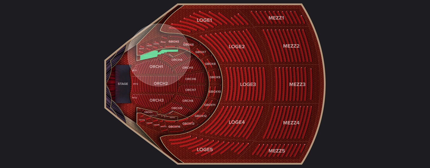 Seat view from Loge Box
