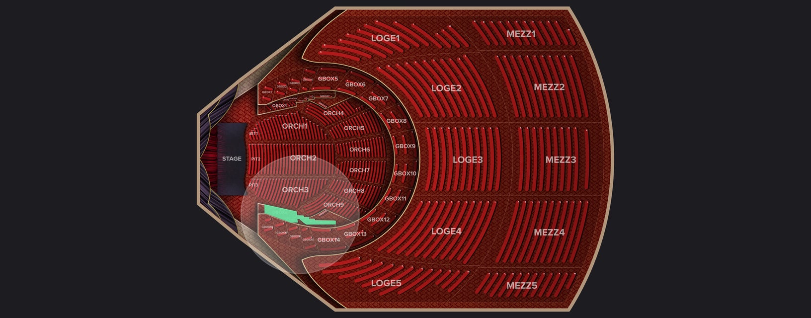 Seat view from Loge Box