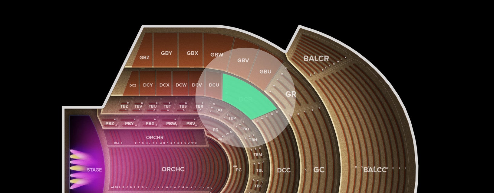 Seat view from Dress Circle