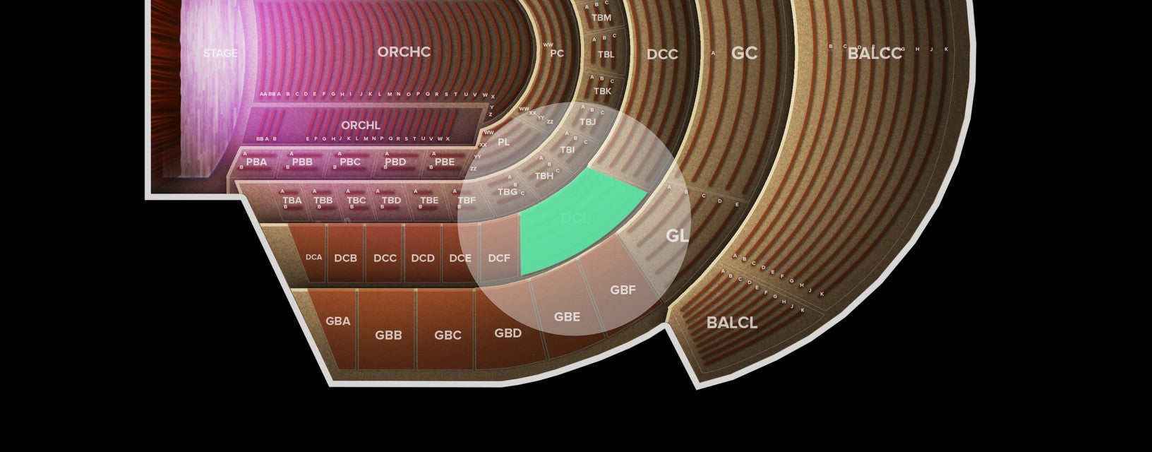 Seat view from Dress Circle