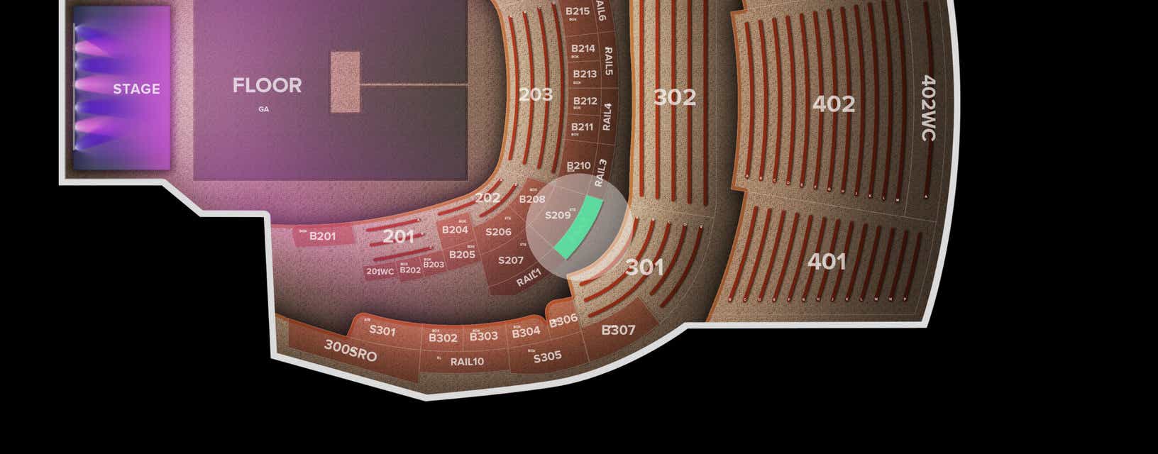 Seat view from Rail