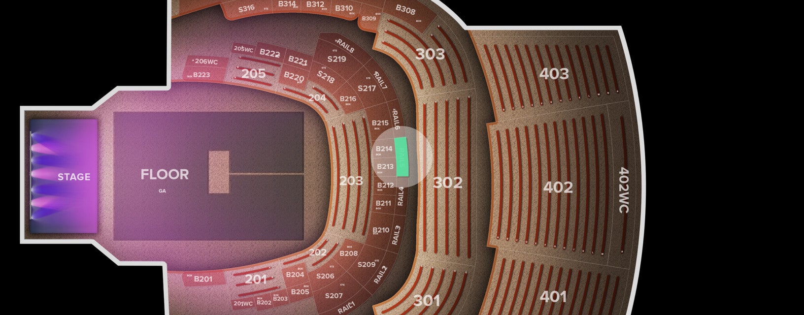 Seat view from Rail
