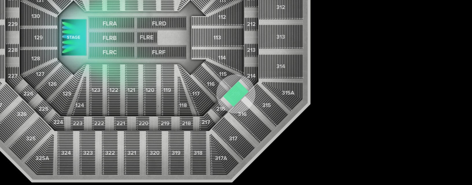 Seat view from Middle