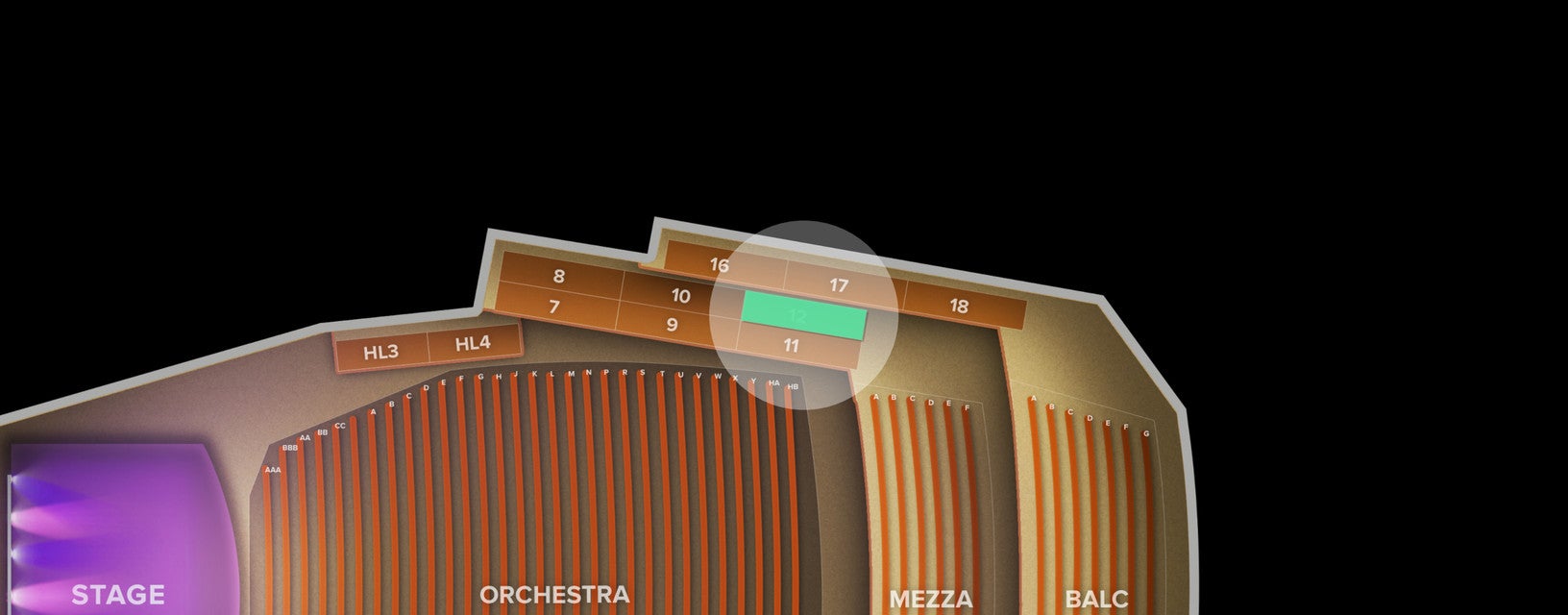 Seat view from Mezzanine Loge