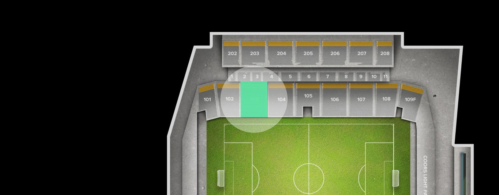 Seat view from Lower Sideline