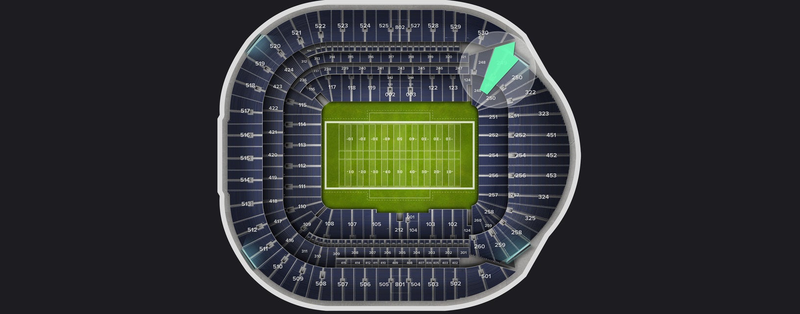 Seat view from Level 2 Premium