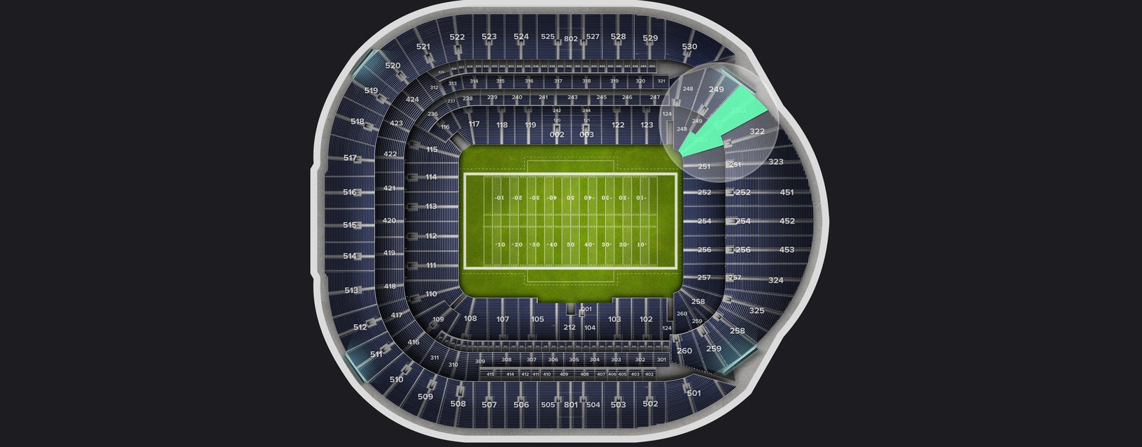 Seat view from Level 2 Premium