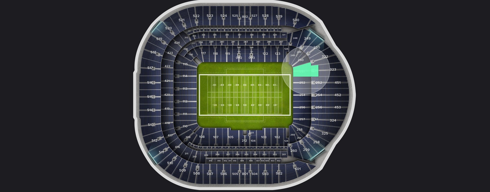 Seat view from Level 2 Premium