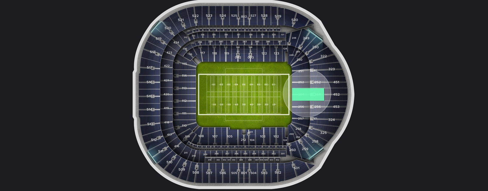 Seat view from Level 2 Premium