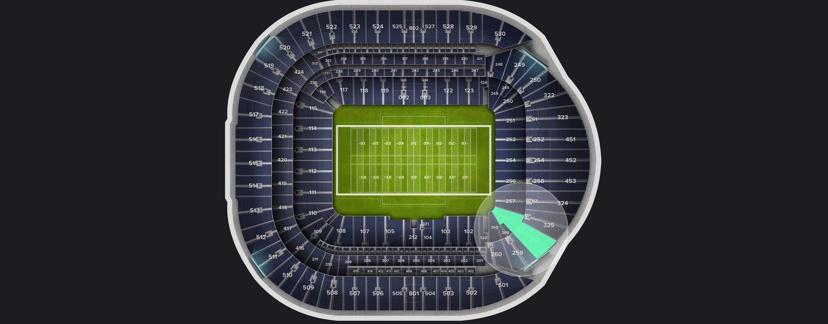 Seat view from Level 2 Premium