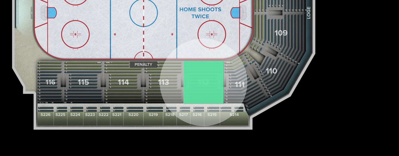 Seat view from 100 Level