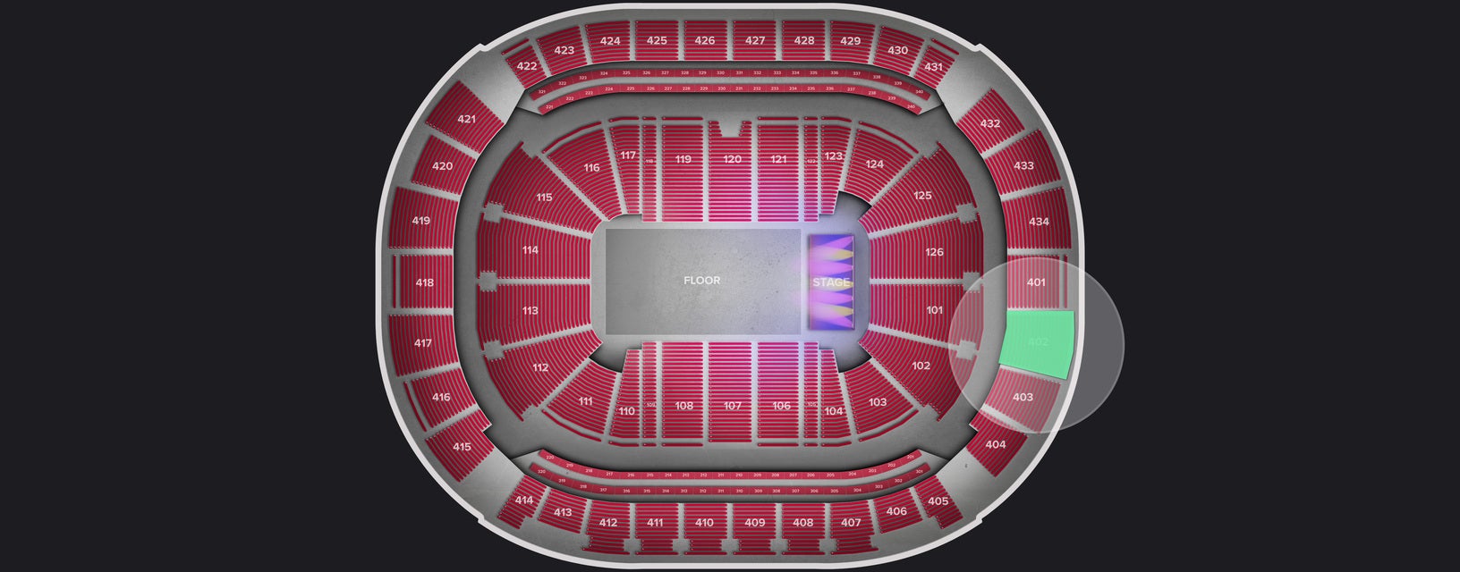 Seat view from Upper
