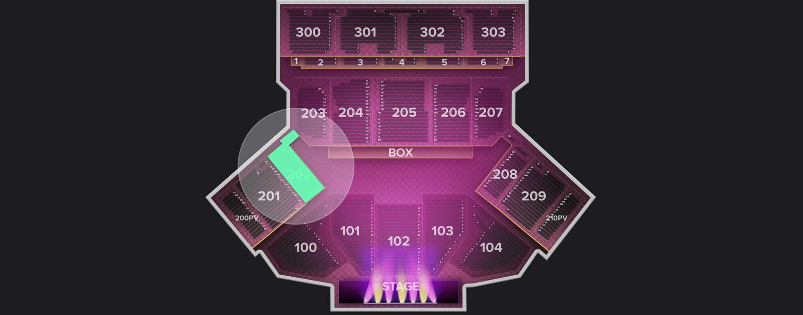 Seat view from Middle