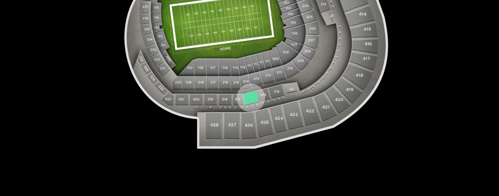 Seat view from Club Level