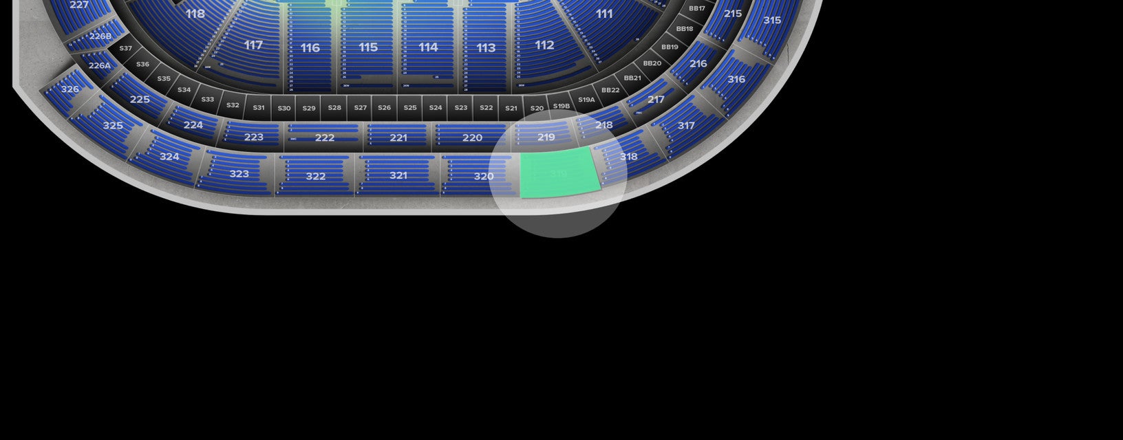 Seat view from Upper