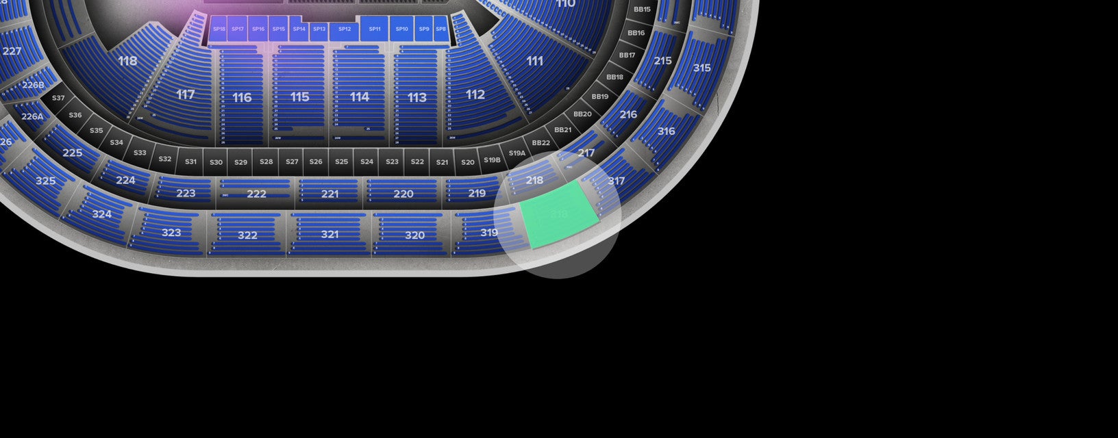 Seat view from Upper