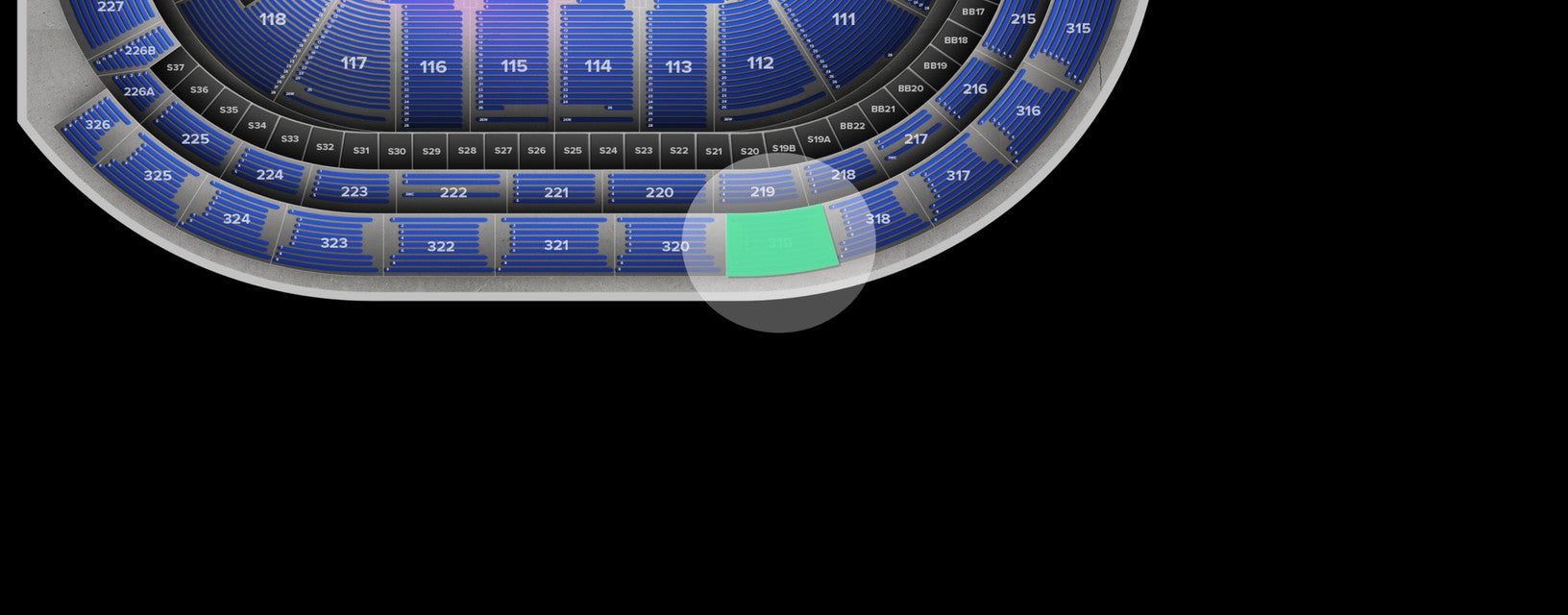Seat view from Upper
