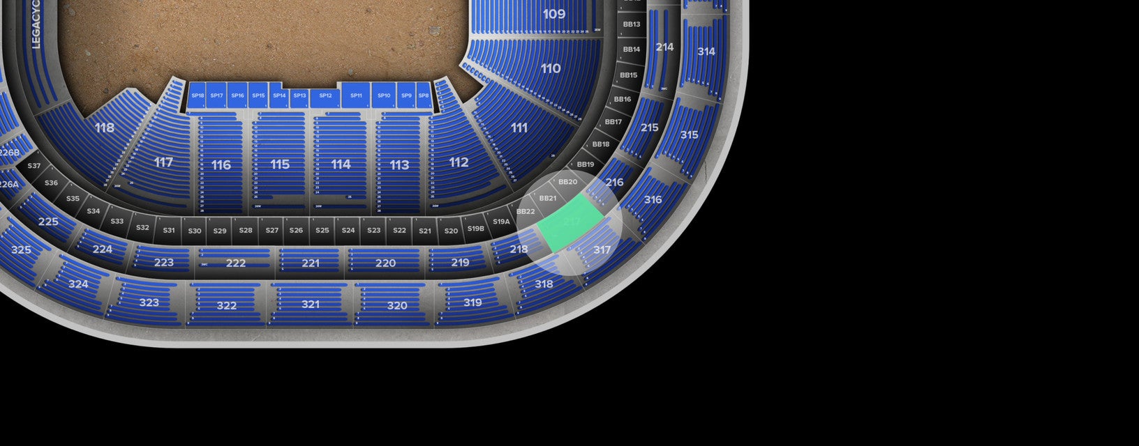 Seat view from Loge