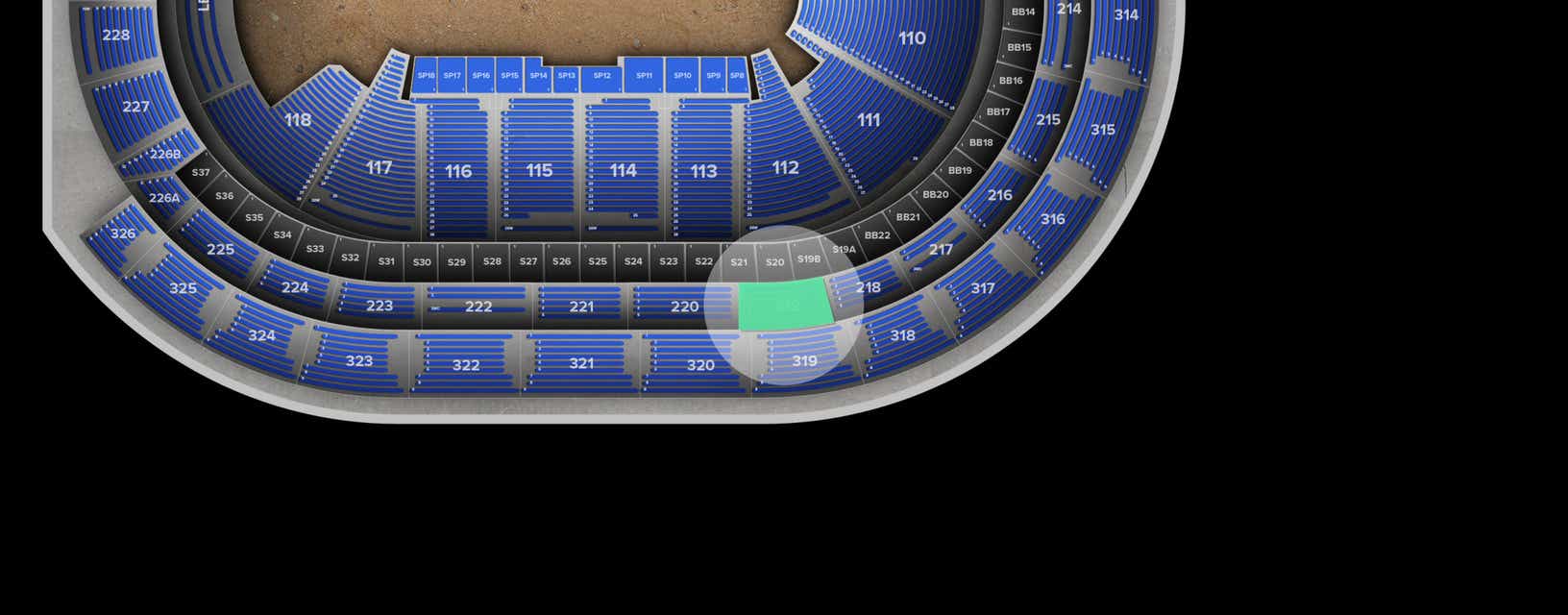 Seat view from Loge