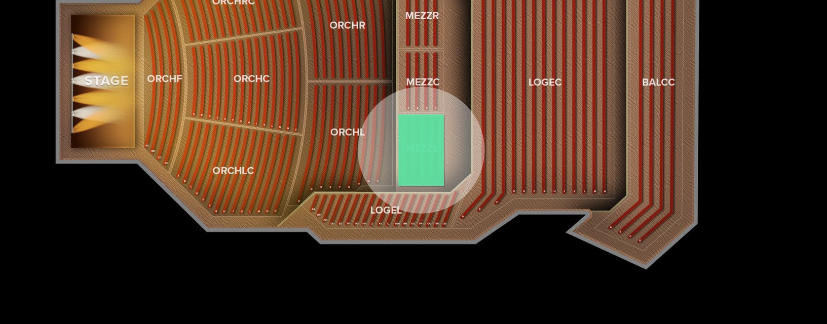 Seat view from Mezzanine