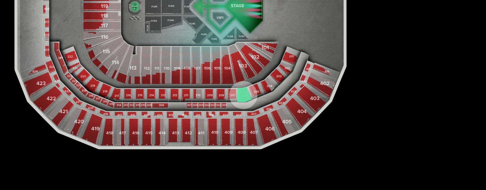 Seat view from Club