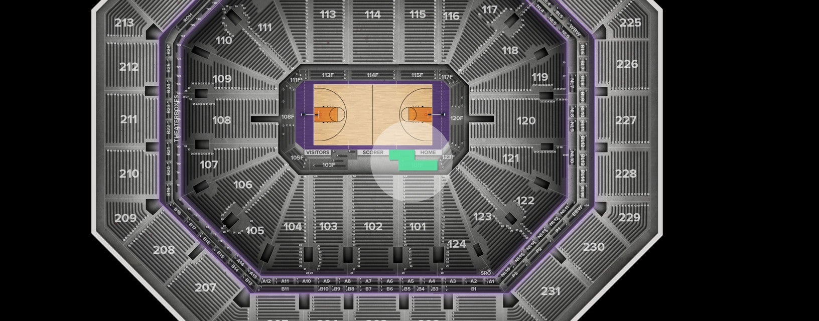 Seat view from Courtside Club Center