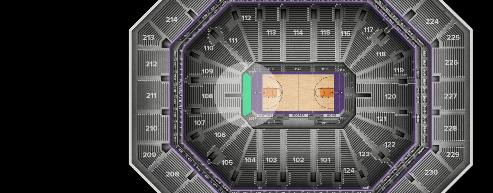 Seat view from Courtside Club Baseline