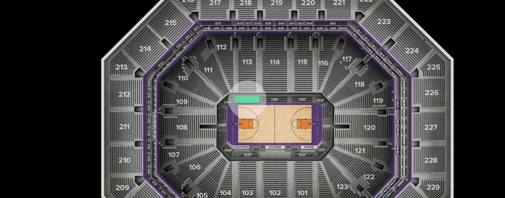 Seat view from Courtside Club Center