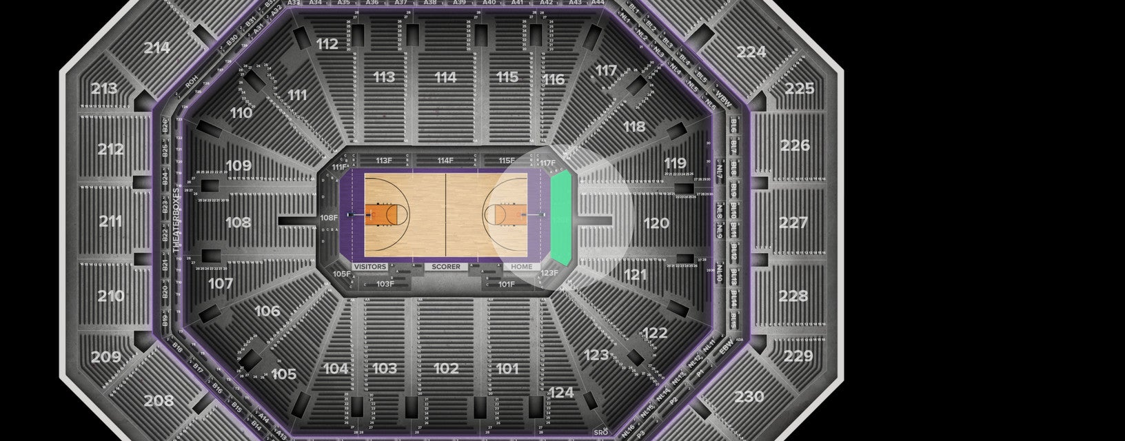 Seat view from Courtside Club Baseline