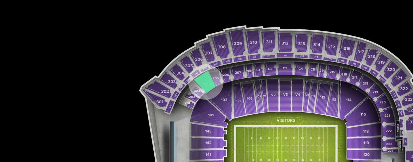 Seat view from Club Purple