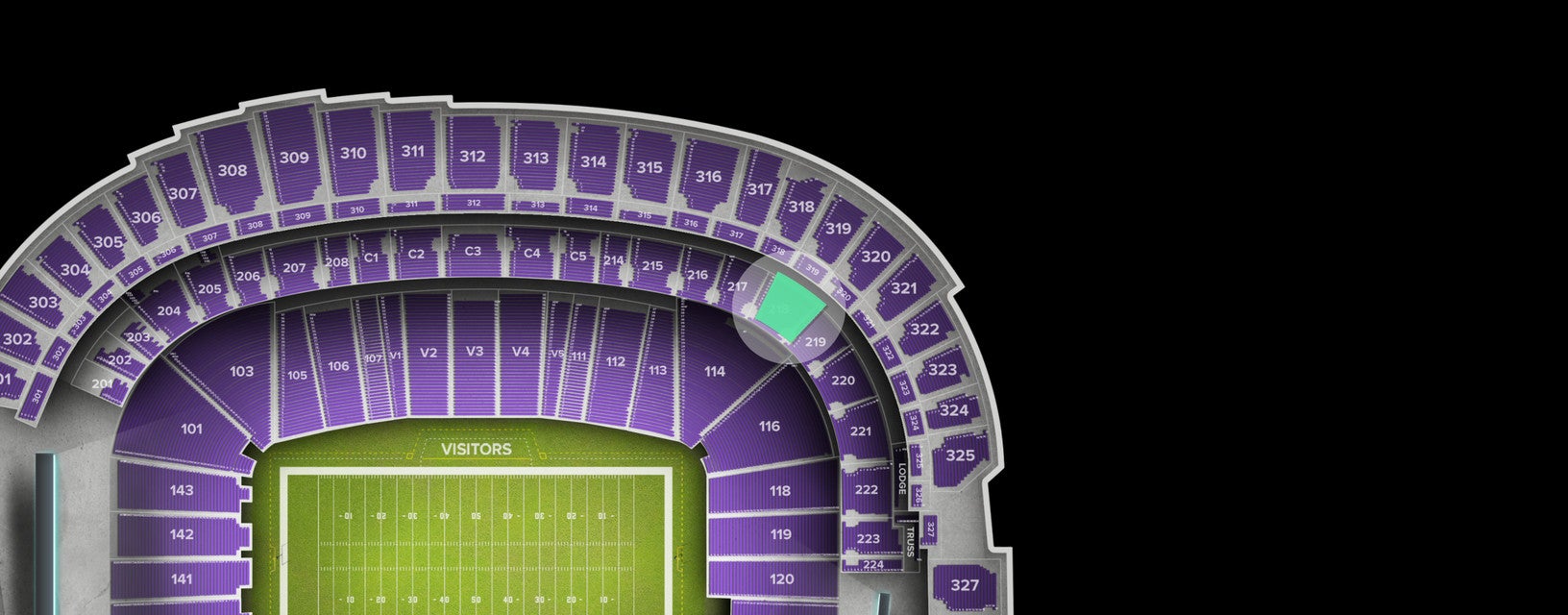 Seat view from Middle Sideline