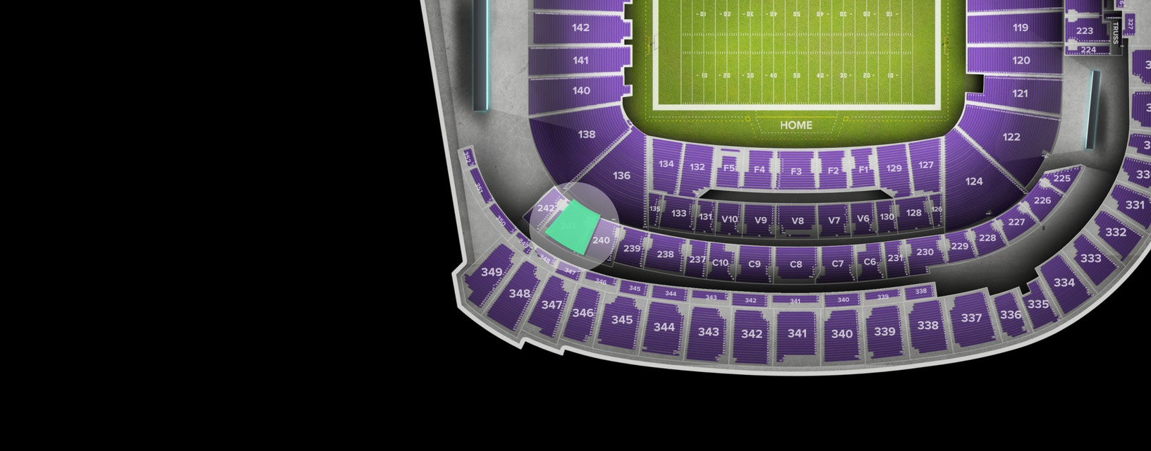 Seat view from Middle Sideline